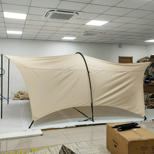 【定制】哈比天幕帐篷户外防晒防雨加厚家庭野餐遮阳棚野营天幕