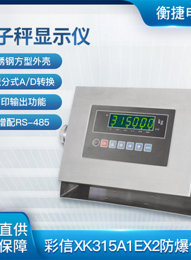 彩信XK315A1EX2仪表防爆电子台称不锈钢方形外壳充电LED显示屏