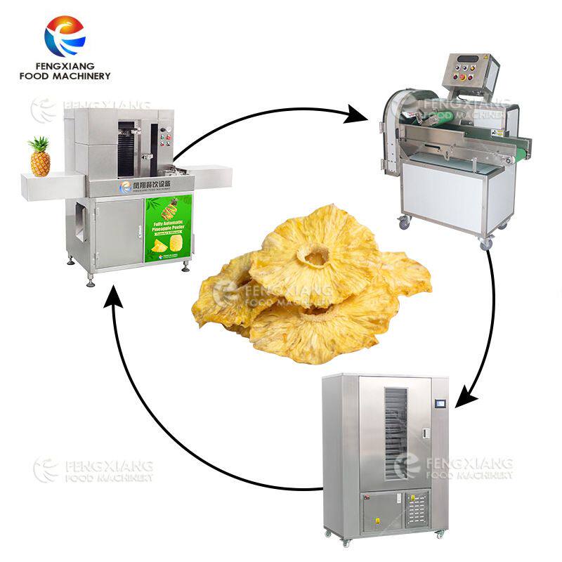 全新升级工厂定制 全自动菠萝削皮捅芯分瓣机切片机烘干机 菠萝片