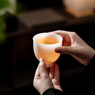 冰种羊脂玉瓷主人杯品茗杯个人白瓷单杯陶瓷茶杯功夫茶具