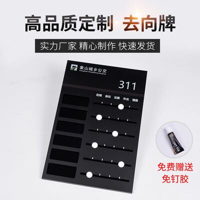 去向牌压克力工作状态牌人员去向告知牌在岗指示牌轮值牌轮岗牌办