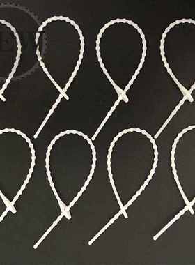 珠型扎带3*180mm 500条黑白色塑料活扣可松式珠形f孔尼龙串珠绑带