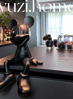 【高级黑】ins家居轻奢装饰品米奇摆件米老鼠玄关酒柜公仔卡通