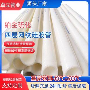食品级硅胶管铂金硫化加厚四层网纹管支持配接头耐高温高压硅胶管