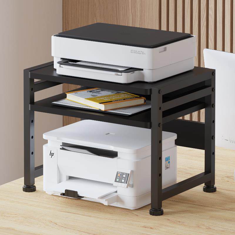 桌上双层可调节高度印表机置物架办公桌面多层收纳支架多功能层架