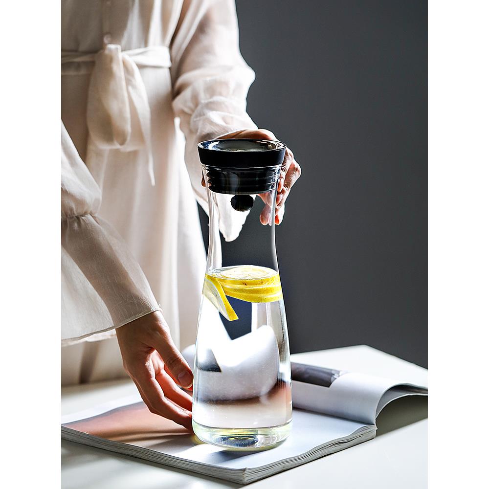 德国盖子高硼硅玻璃耐热高温开水防爆冷水壶套装果汁杯凉水壶扎壶