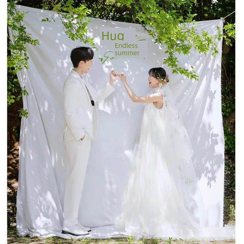 摄影工作室婚纱摄影道具白色背景布户外旅游摄影道具白色小清新粘
