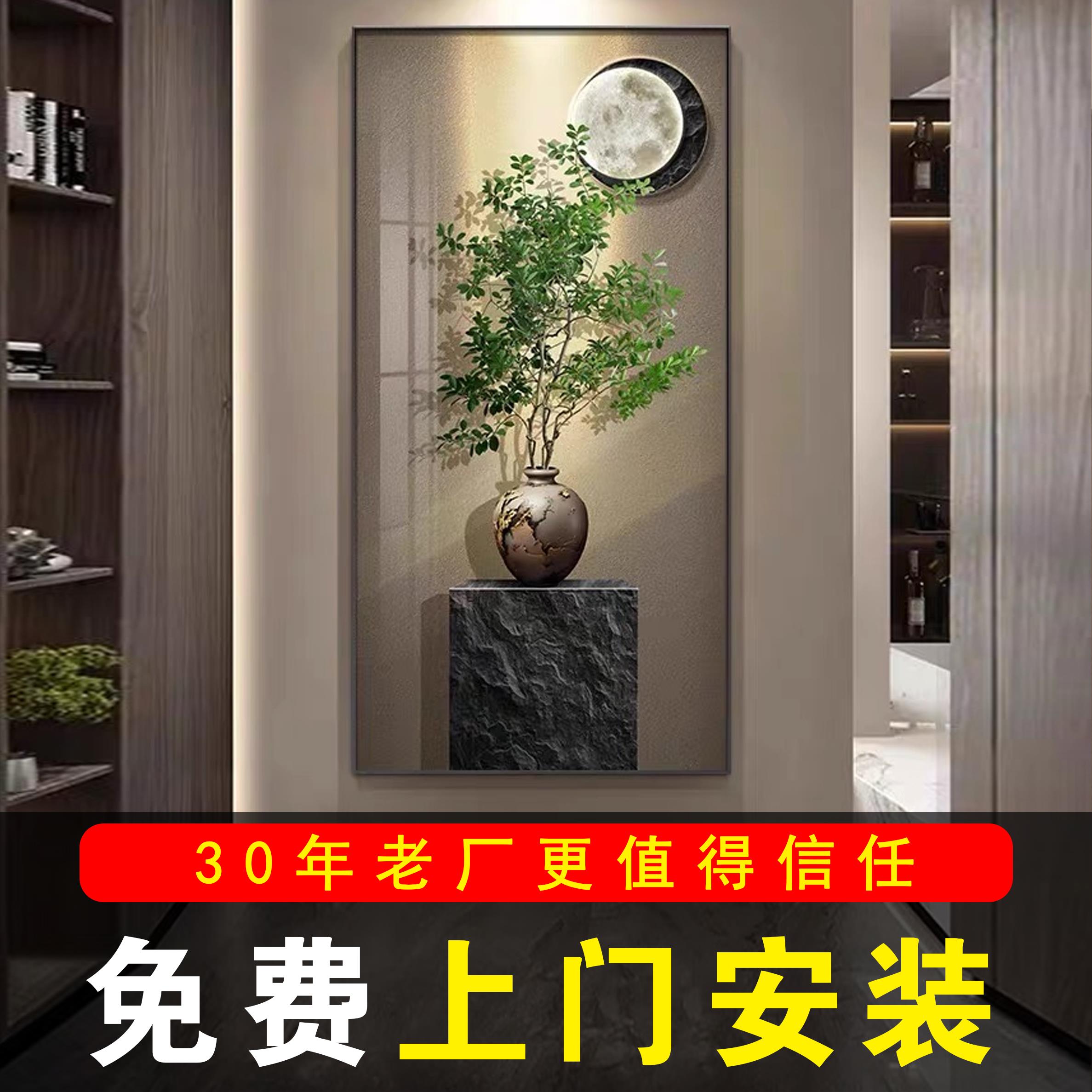 包安装入户玄关装饰画 画高级感玄幻客厅走廊背景墙壁画 画绿植过