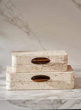 生活馆茶空间软装饰侘寂风新中式定制家具展厅高级装饰盒收纳摆件