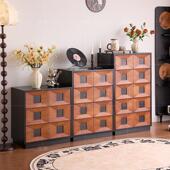 法式 中古风白蜡木实木三四五斗柜客厅小户型覆古收纳储物置物柜子