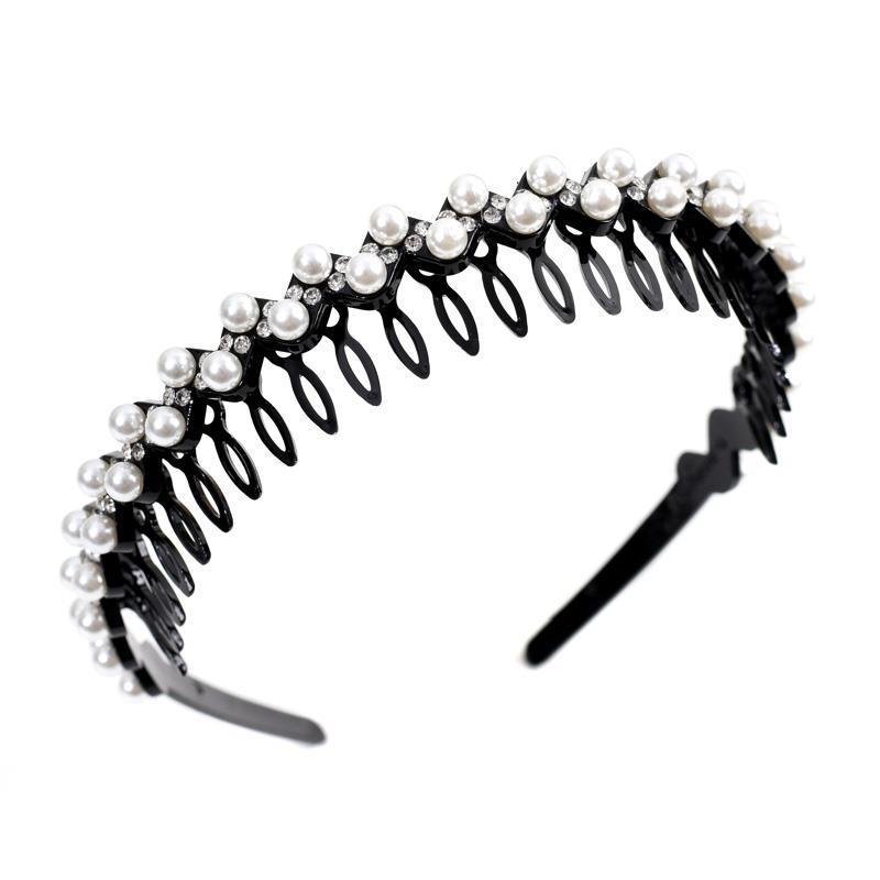 网红带齿防滑头箍发箍女士发夹发卡头饰女百搭水钻压发发圈