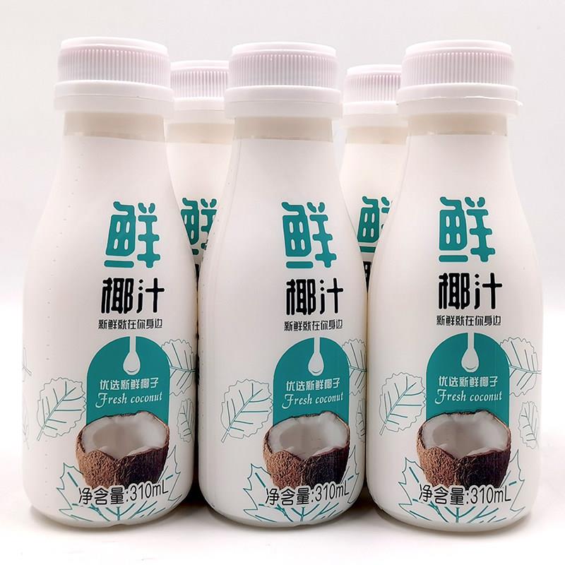 椰子汁310ml*12瓶鲜椰肉汁夏季饮料水生榨椰汁果肉风味饮品汁整箱