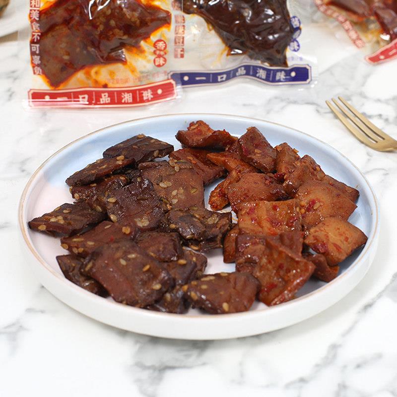 盐津铺子平江风味豆干零食品香辣味手撕豆筋500g豆腐干小吃辣条