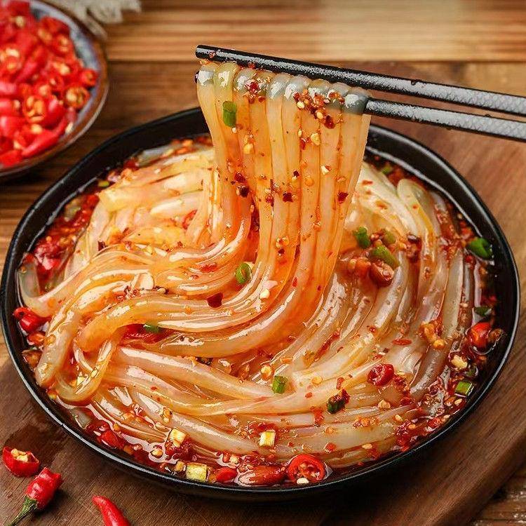 正宗挠凉粉开袋即食凉拌绿豆凉粉遇五福白凉粉香辣麻酱味橡子凉粉