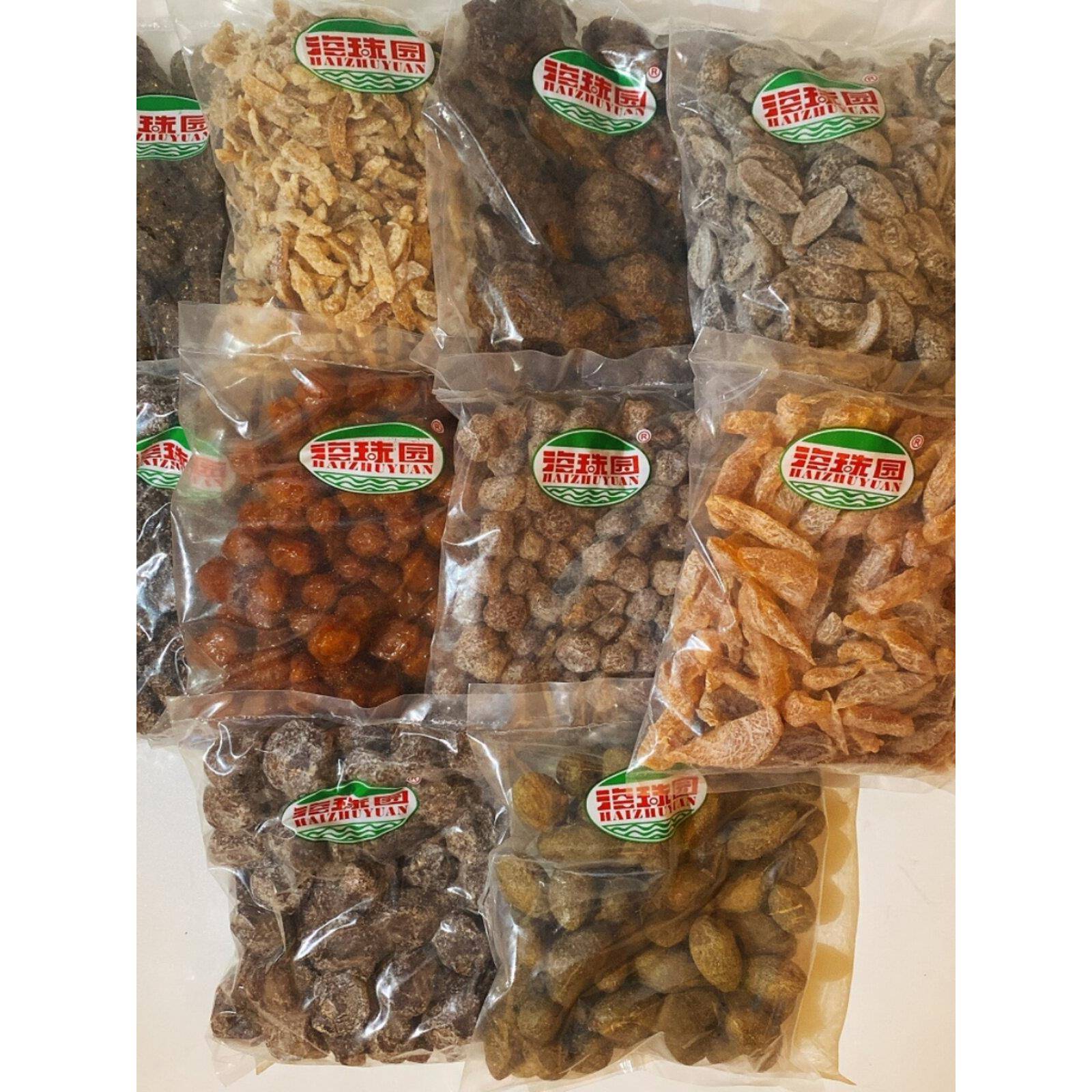 海珠园古梅糕冰花杨梅甘草梅小幽梅双花梅橄榄条陈皮500G/袋