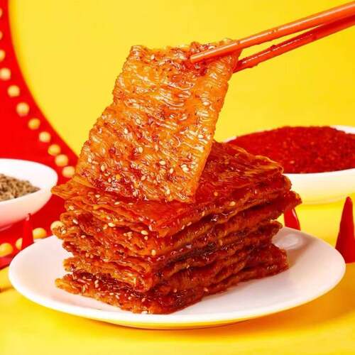 思乡山波浪豆筋大辣片湖南特产零食散装魔鬼辣片麻辣儿时休闲食品