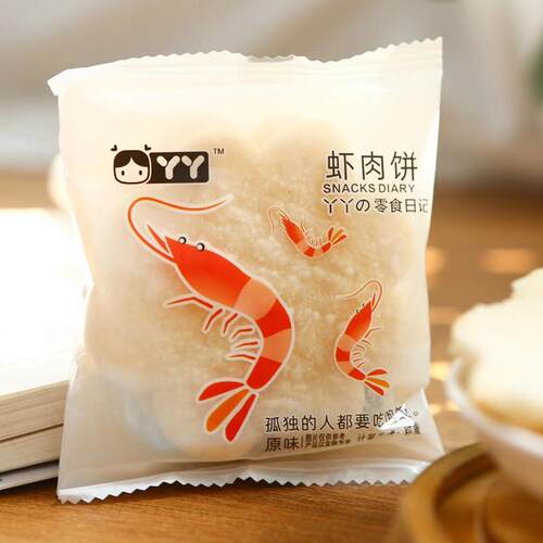 丫丫虾肉饼200g独立包装雪饼实惠装网红梅花形怀旧零食非油炸膨化