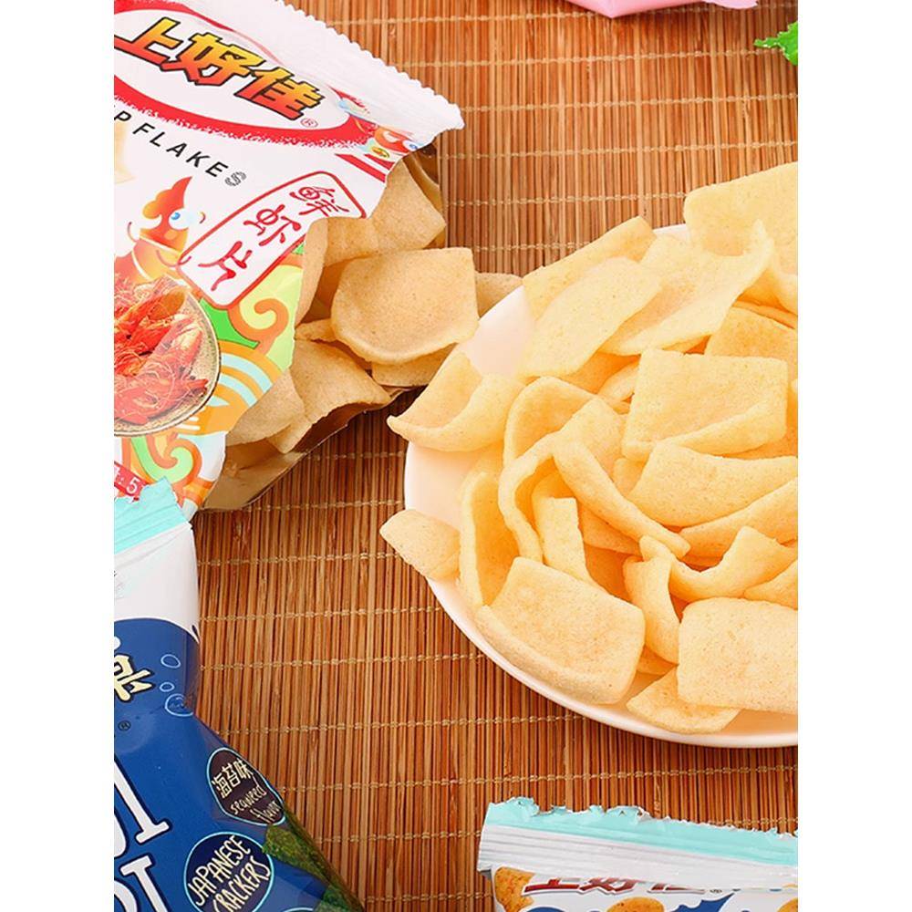 上好佳鲜虾片零食大礼包薯片薯条虾条办公室休闲食品小吃整箱
