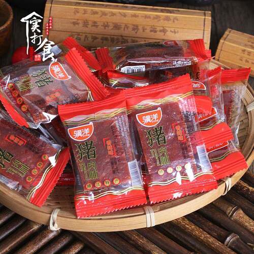 骥洋猪肉脯500g独立小包装靖江特产原味猪肉干肉类休闲零食小吃