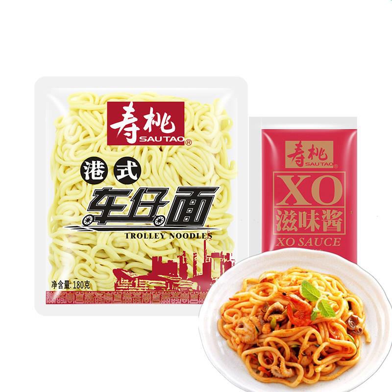 寿桃牌港式车仔面乌龙面XO酱料包12袋免煮广式宿舍711速食泡面