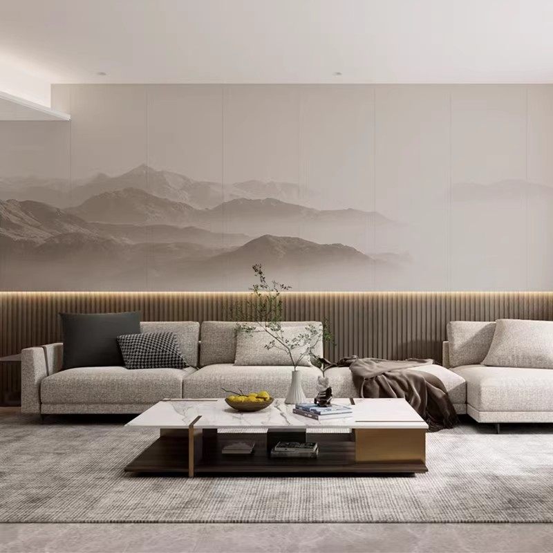 3d素净现代新中式山水简约自然意境客厅沙发卧室背景墙环保壁纸布,家装主材,定制壁画,淘宝优惠券,粉丝福利购,淘宝优惠卷