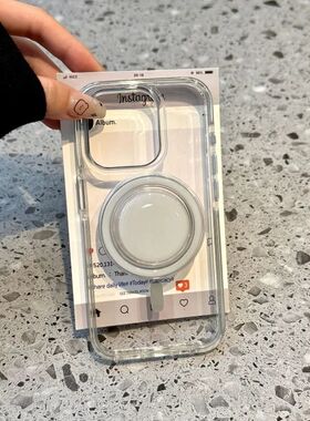 多巴胺色系磁吸支架适用ihone16promax苹果15pro手机壳14新款13硬