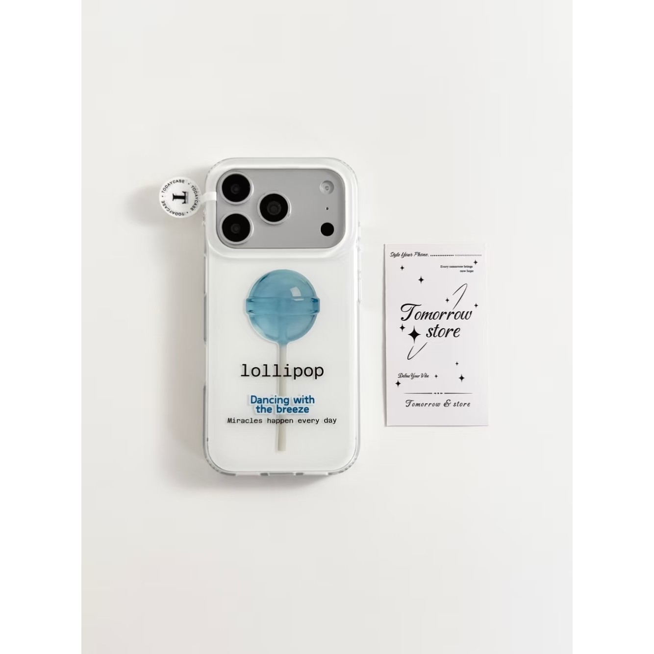MOMOMOSTUDIOS小众ins简约插画蓝色棒棒糖适用iPhone17promax新款16pro苹果手机壳15pro双层17全包防摔保护壳