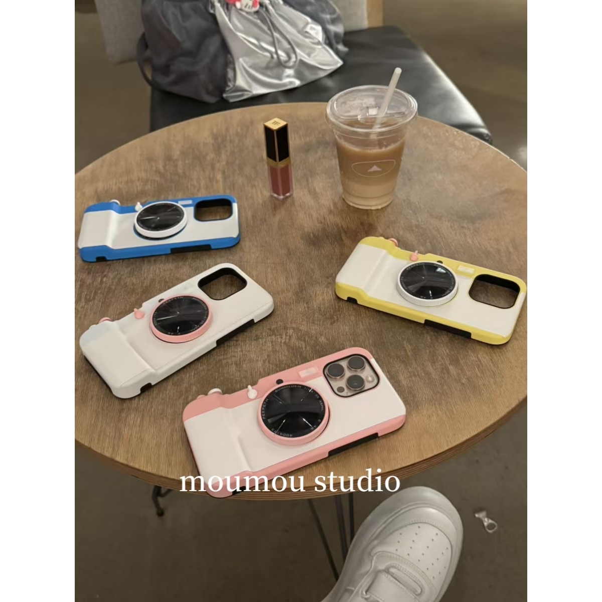 韩系马卡龙纯色自带ai按键手机壳