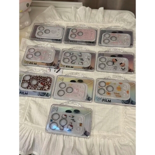 MOMOMOSTUDIOS可爱ins卡通sx闪钻kitty猫镜头膜适用iPhone17promax手机16pro防摔15pro新款