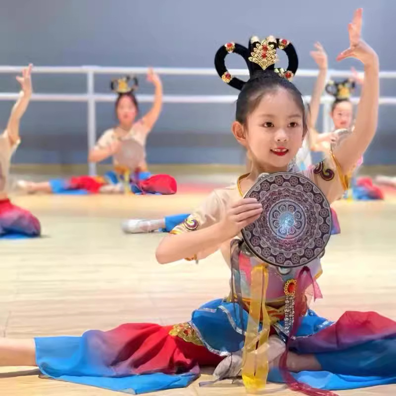 儿童古典舞服妙音反弹琵琶道具铃鼓服飞天乐鼓演出服敦煌舞蹈服女