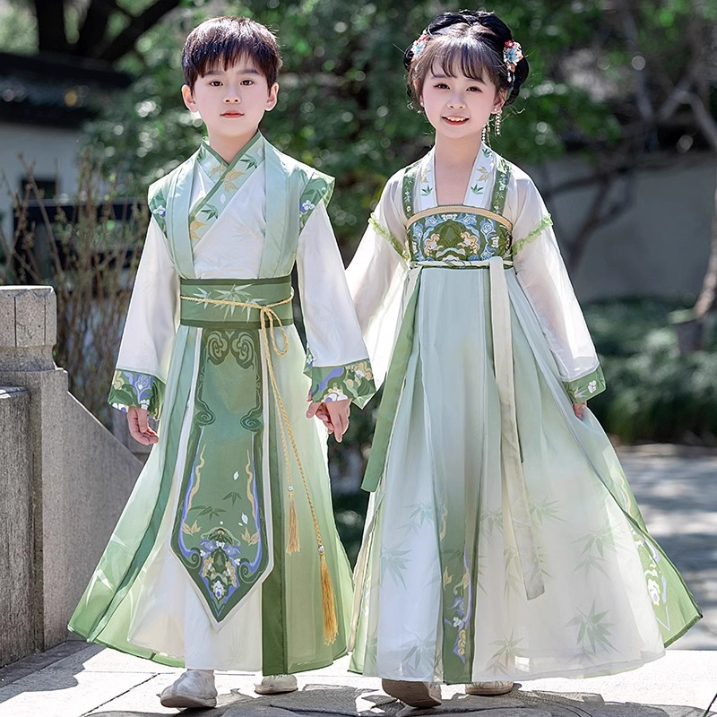 汉服男童2025新款女童儿童古装国学秋季古风帅气唐装演出服春秋款