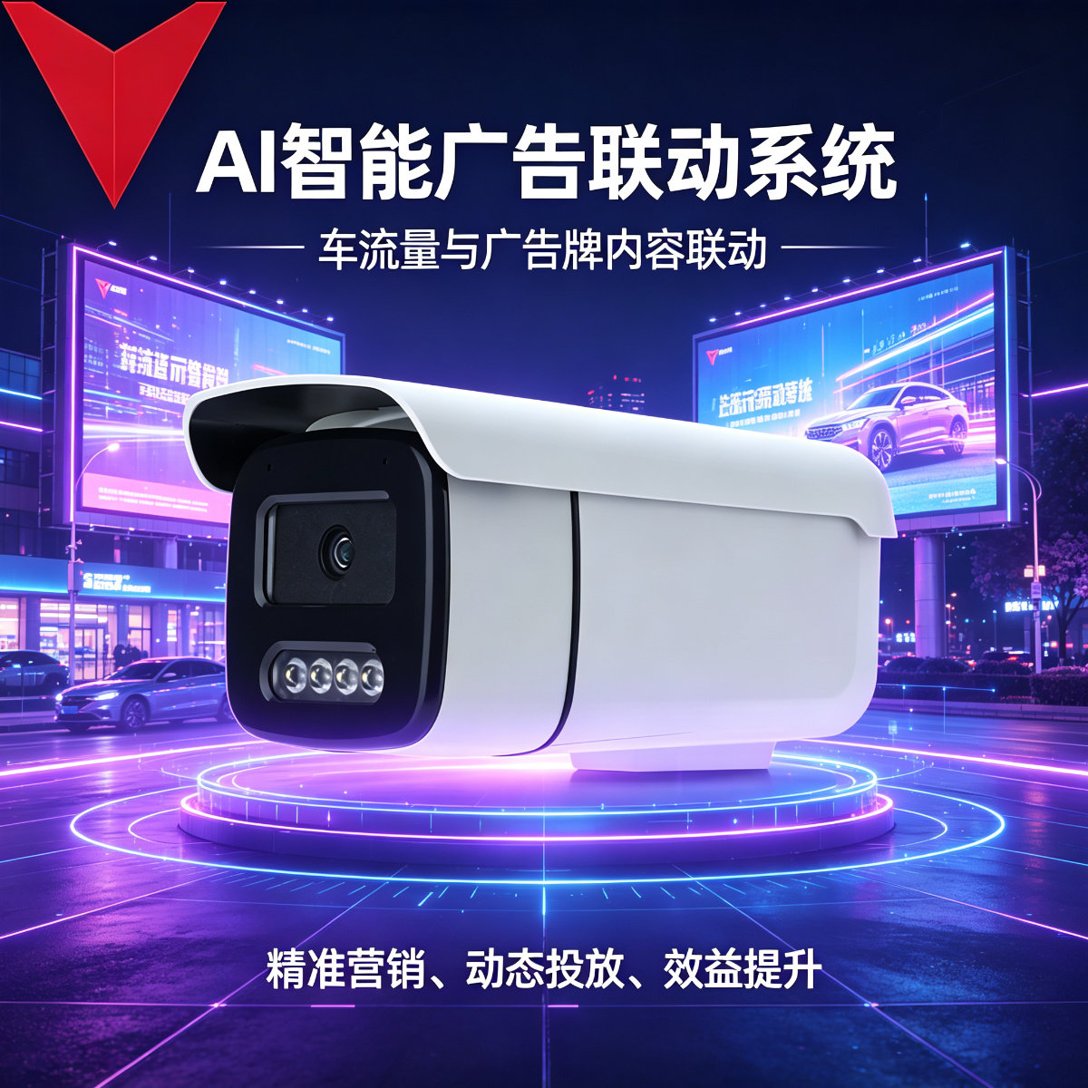AI智能车流量广告牌内容联动系工业相机/摄像机