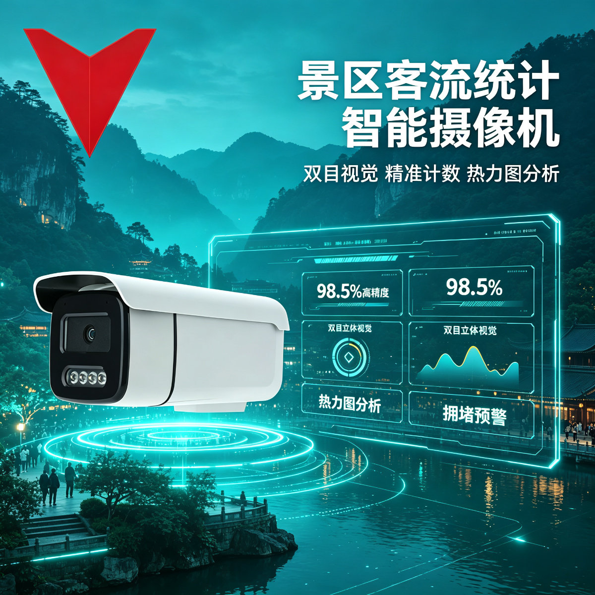 AI智能景区客流统计摄像机 人工业相机/摄像机