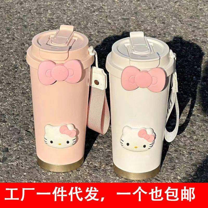 水杯保温杯女生2024新款保冷咖啡杯不锈钢高颜值学生随行吸管杯子