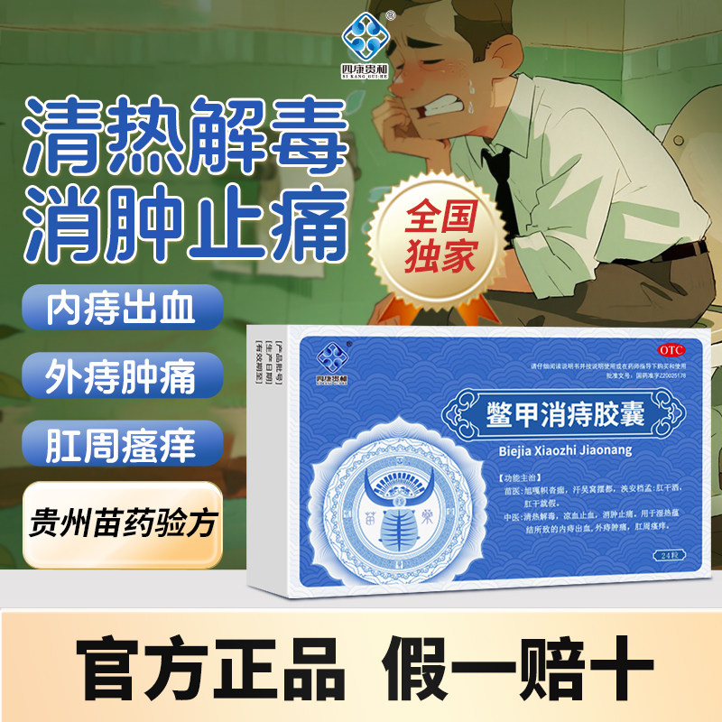 鳖甲消痔胶囊24粒内痔出血外痔肿痛消肿肛周瘙痒清热解毒凉血止血