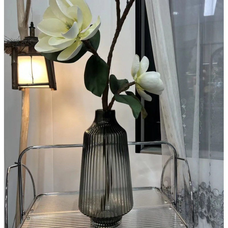 现代简约创意竖楞玻璃花瓶批发简约水养富贵竹百合家用插花器摆件,电子元器件市场,电线扎带/束线带,淘宝优惠券,粉丝福利购,淘宝优惠卷