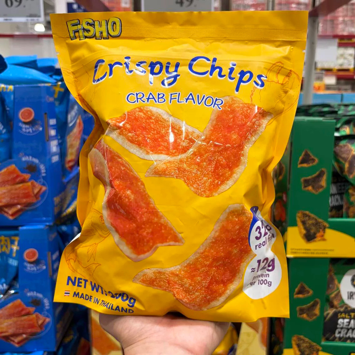 山姆泰国酥脆蟹味脆片熟制运动物性水产制品酥脆膨化食品