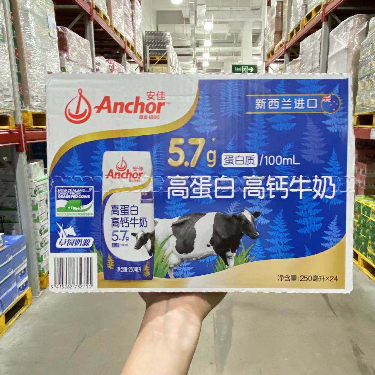 山姆安佳新西兰进口高蛋白高钙牛奶250mlx24营养早餐 纯牛奶