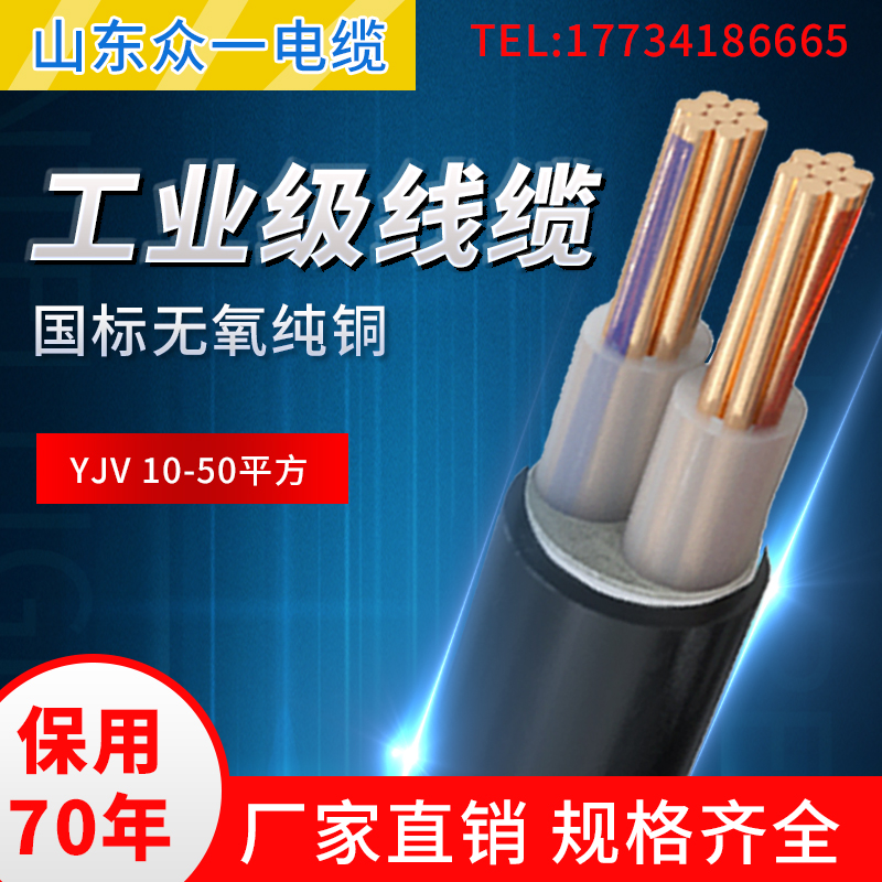 YJV22国标纯铜芯2芯2*2.5 4 6 10 25平方充电桩架空铠装电线电缆