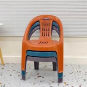 塑料小靠背椅扶手椅家...