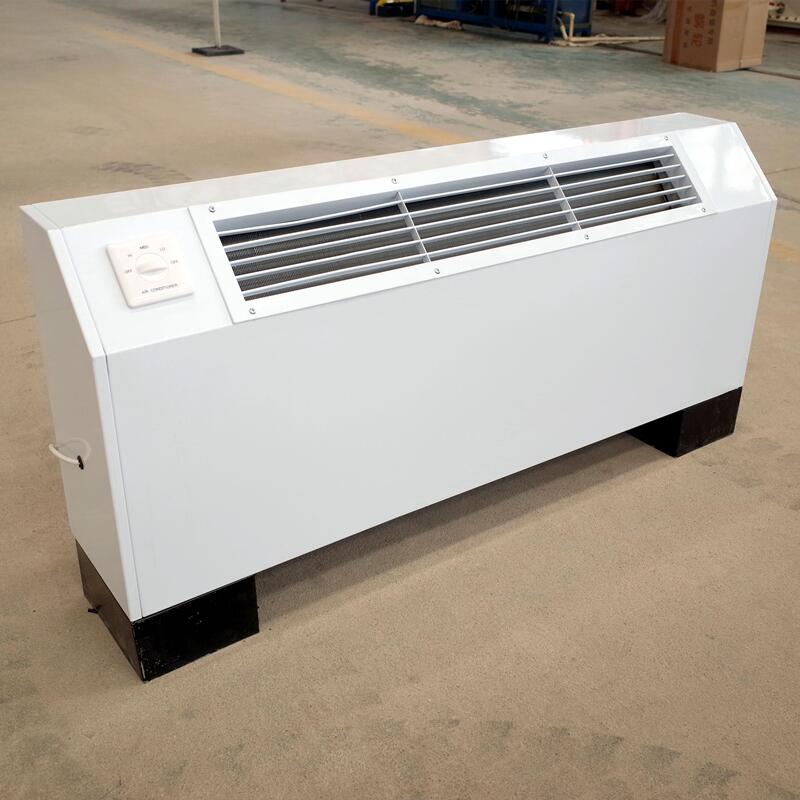 中央空调立式明装风机盘管接暖气水空调冷暖两用落地式井水散热器