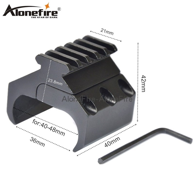 40mm口径夹子21mm导轨道支架转接夹具铝合金手电筒子T2011/T2012