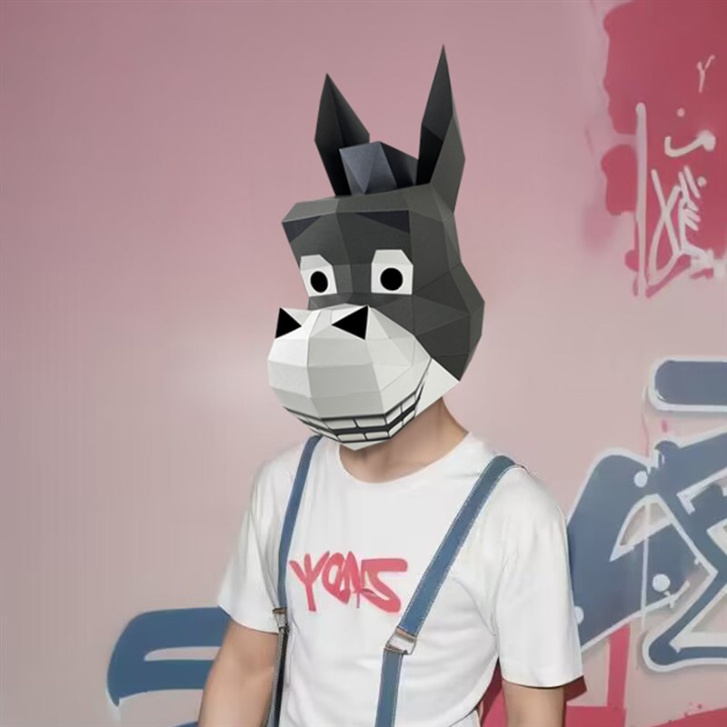 罗刹海市马户驴面具搞笑动物小毛驴头套演出拍摄道具创意手工折纸