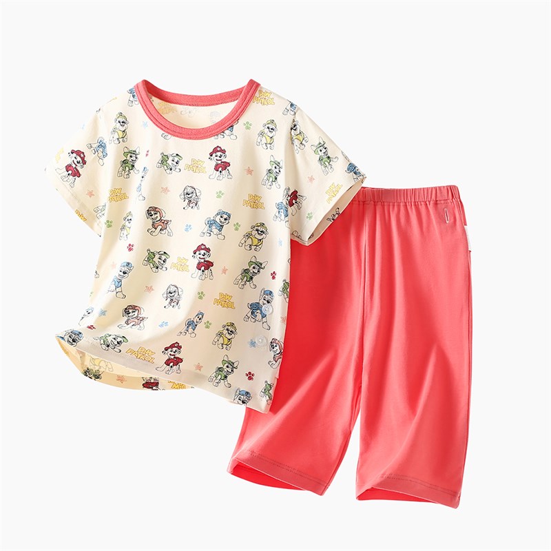 夏季男女宝宝棉质狗狗短袖上衣短裤家居服套装婴幼童睡衣睡裤套装
