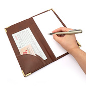 酒店便签夹 西餐厅用皮革收银账单夹餐桌厨房菜单酒水 写字垫板夹