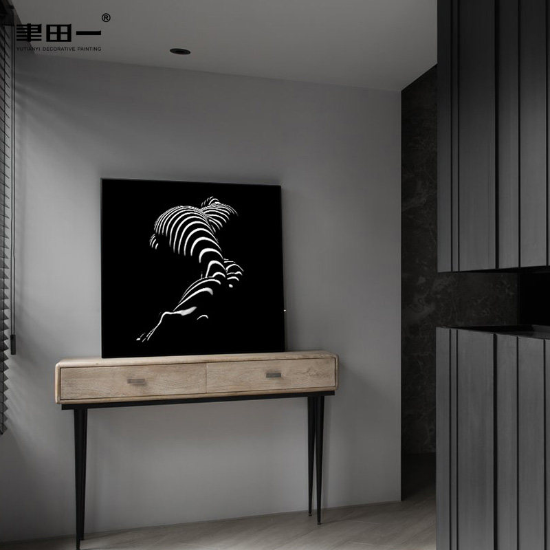 轻奢镜面装饰画客厅沙发背景墙办公室卧室玄关样板间展厅酒店挂画