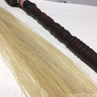 古玩旧藏精选真马尾拂尘 太极拂尘尘拂佛尘道士法器道具檀木手柄