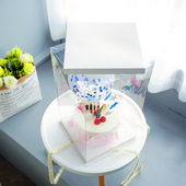 免邮 6寸8寸10寸3层4层加超高翻糖网红气球全透明生日蛋糕包装 盒子