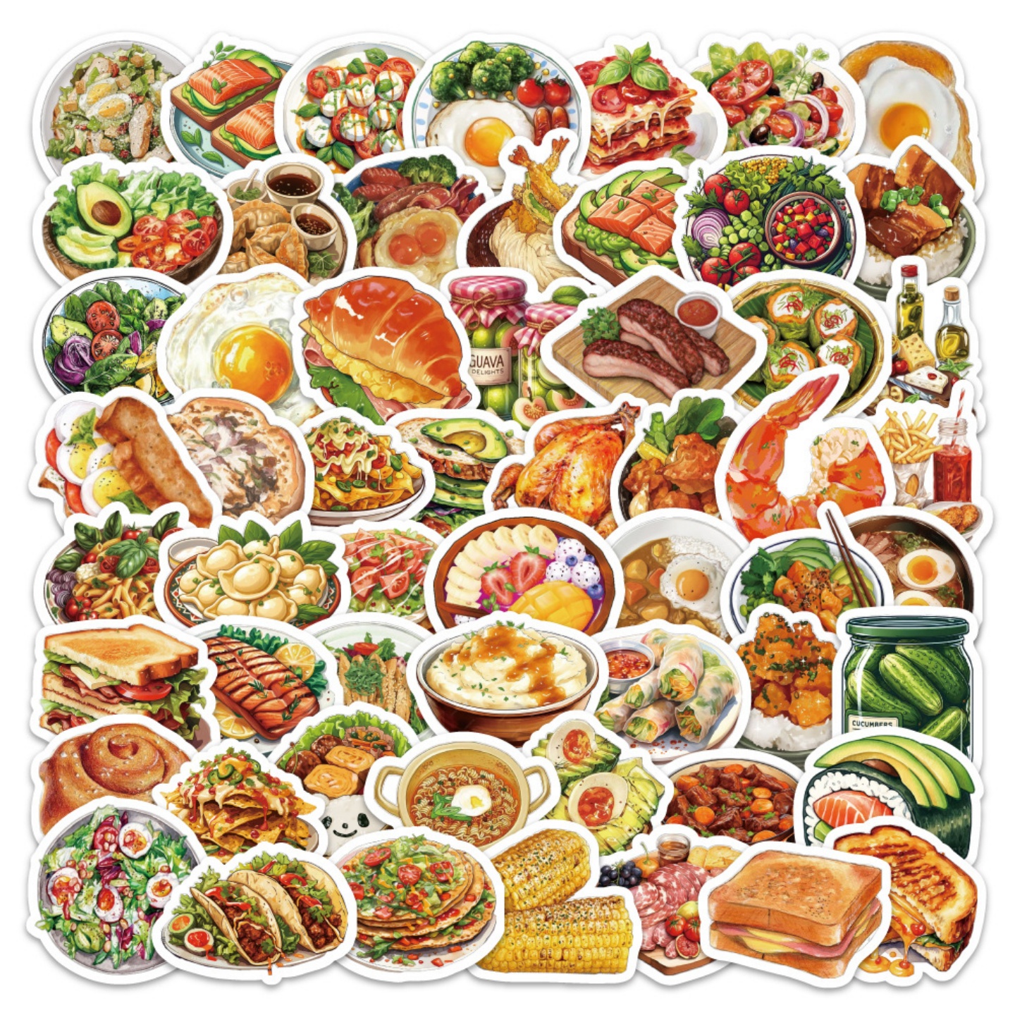 100张食物系写实风手账素材贴纸