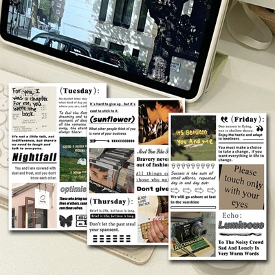 7张ins风英文海报10×15cm贴纸